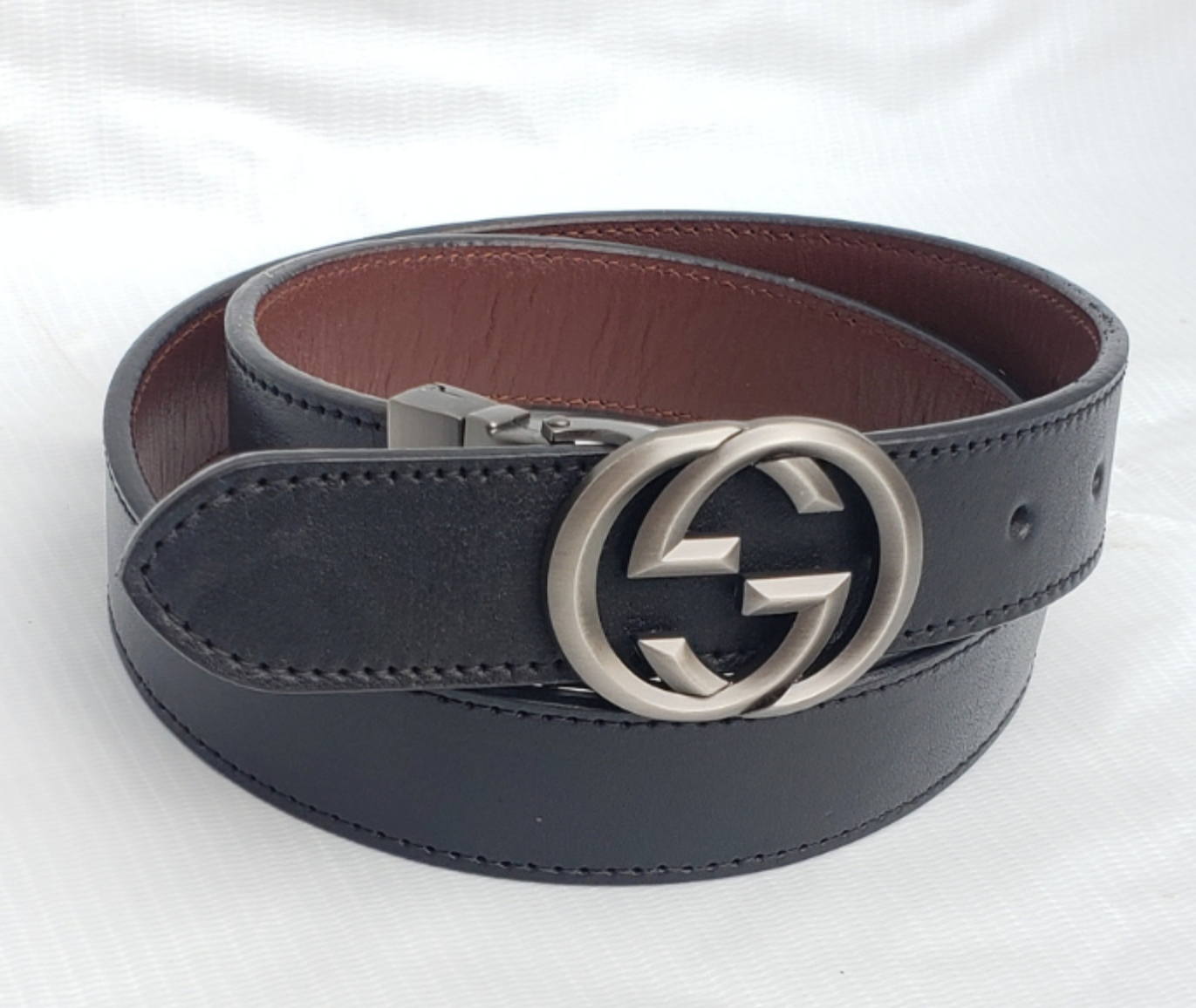 BLACK & BROWN REVERSIBLE ELITE BUFFALO LEATHER BELT FOR MEN