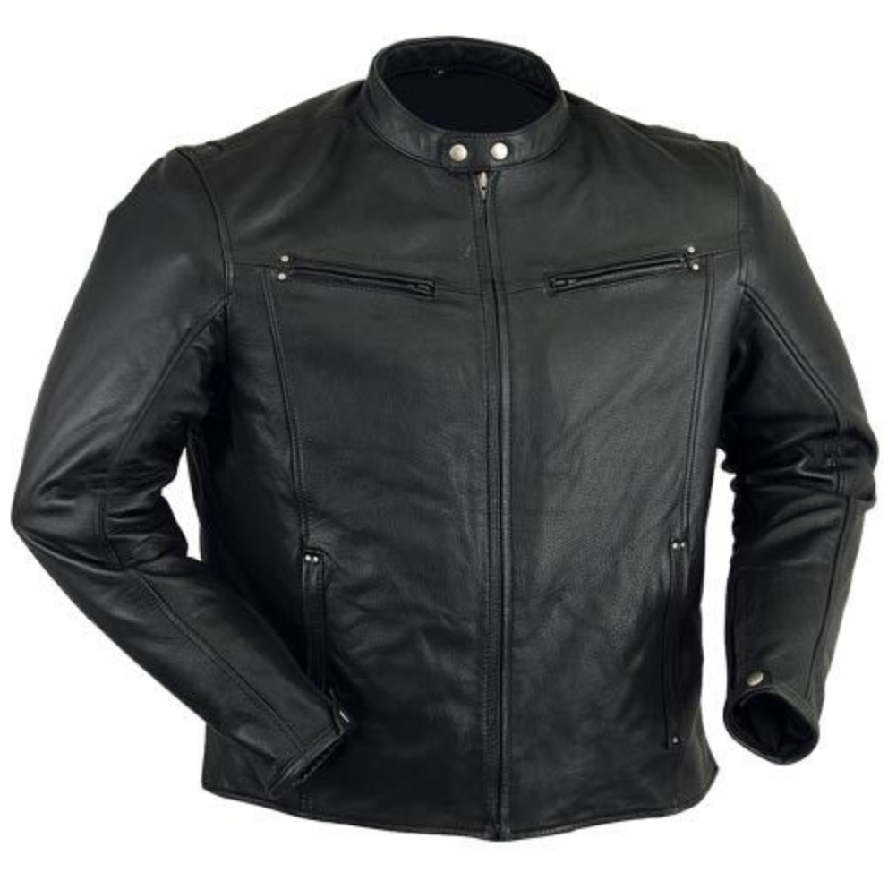 COW-HIDE LEATHER FASHION LIGHTWEIGHT RIDING JACKET