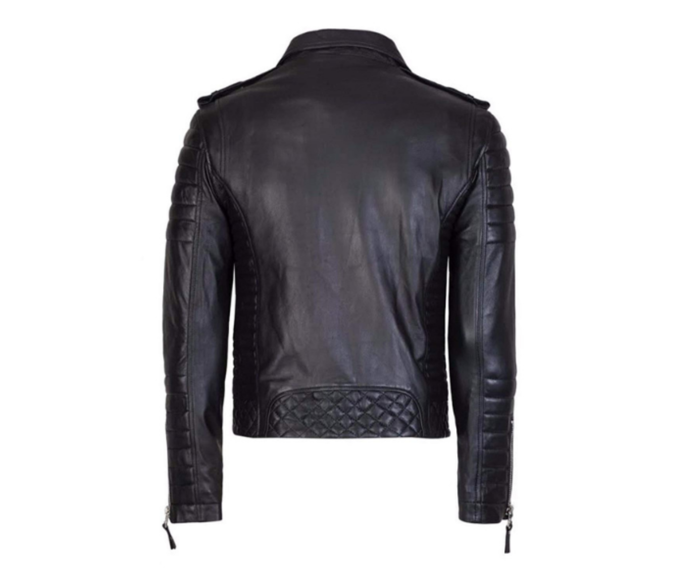 BIKER STYLE COW-HIDE FASHION LEATHER JACKET