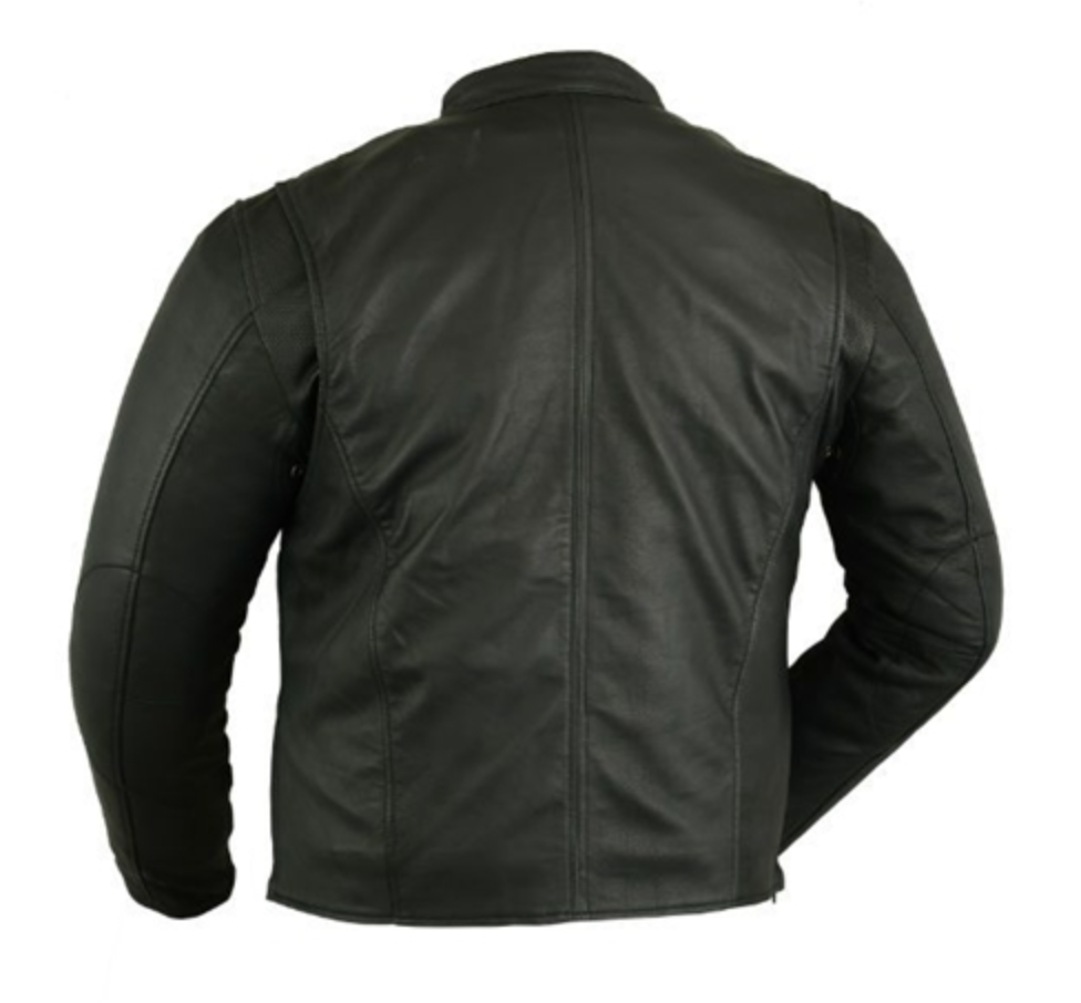 COW-HIDE LEATHER FASHION LIGHTWEIGHT RIDING JACKET