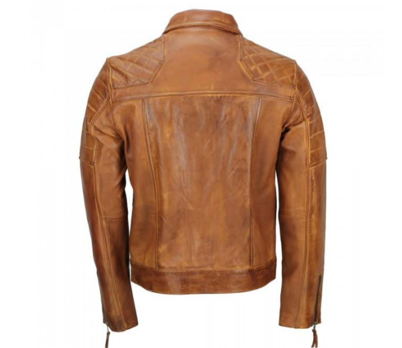 TAN BIKER STYLE SHEEP LEATHER JACKET