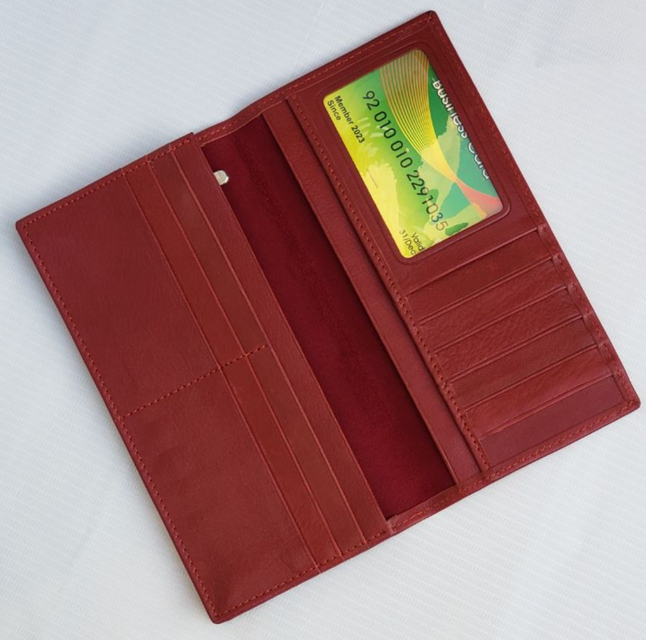 EXCLUSIVE COW-MADE LONG LEATHER WALLET IN MAROON