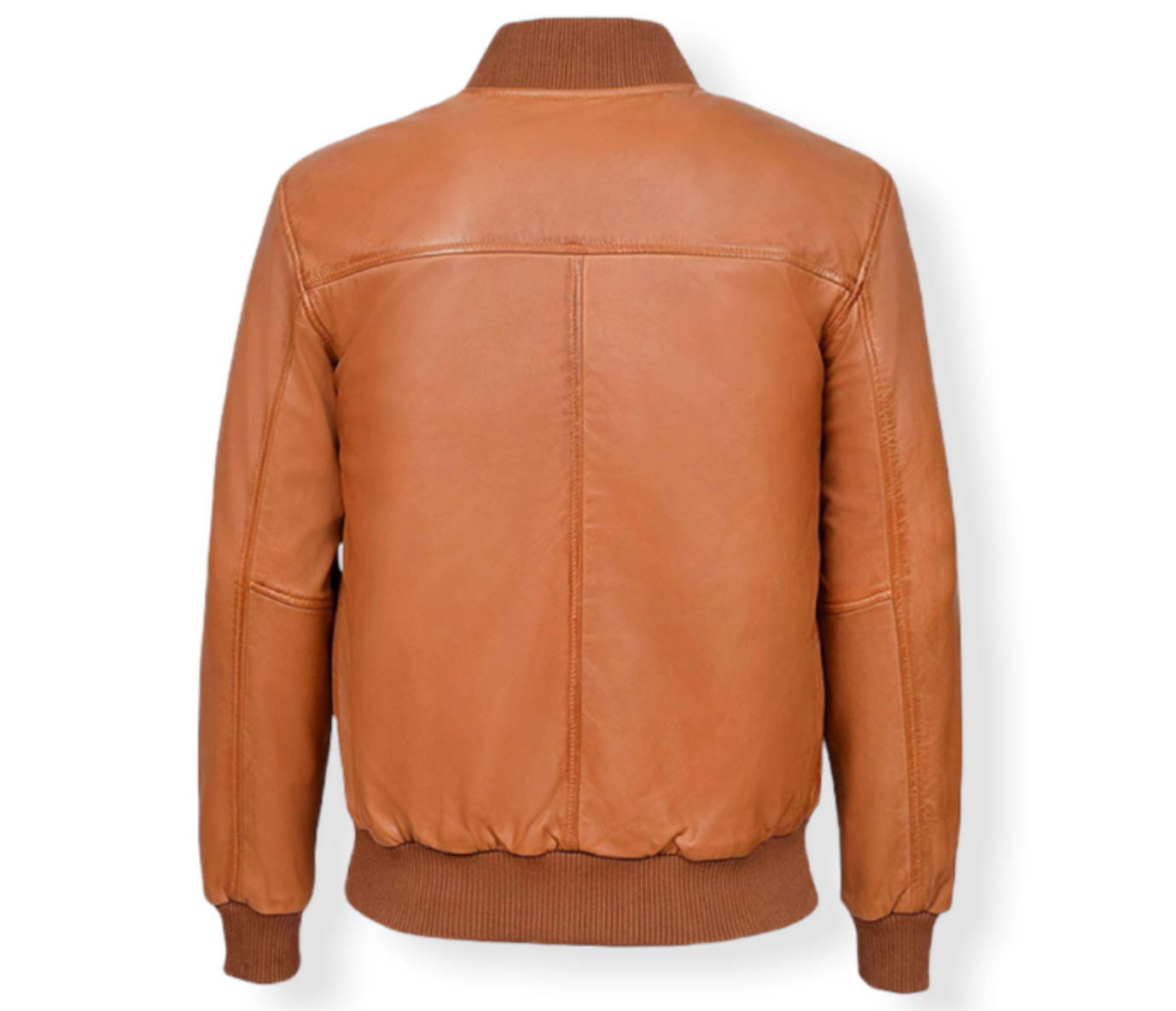 MEN`S TAN PLAIN STYLE SHEEP LEATHER JACKET