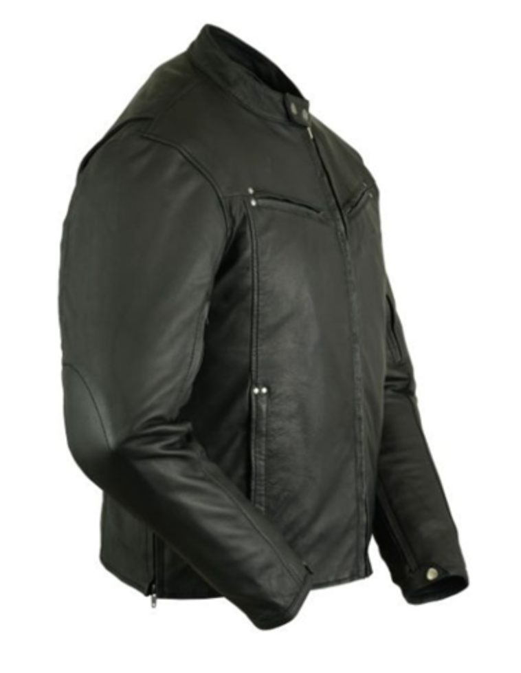 COW-HIDE LEATHER FASHION LIGHTWEIGHT RIDING JACKET