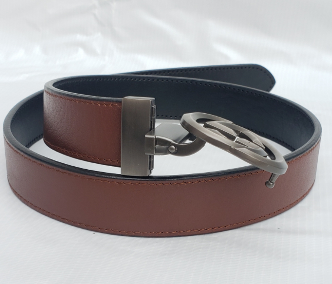 BLACK & BROWN REVERSIBLE ELITE BUFFALO LEATHER BELT FOR MEN