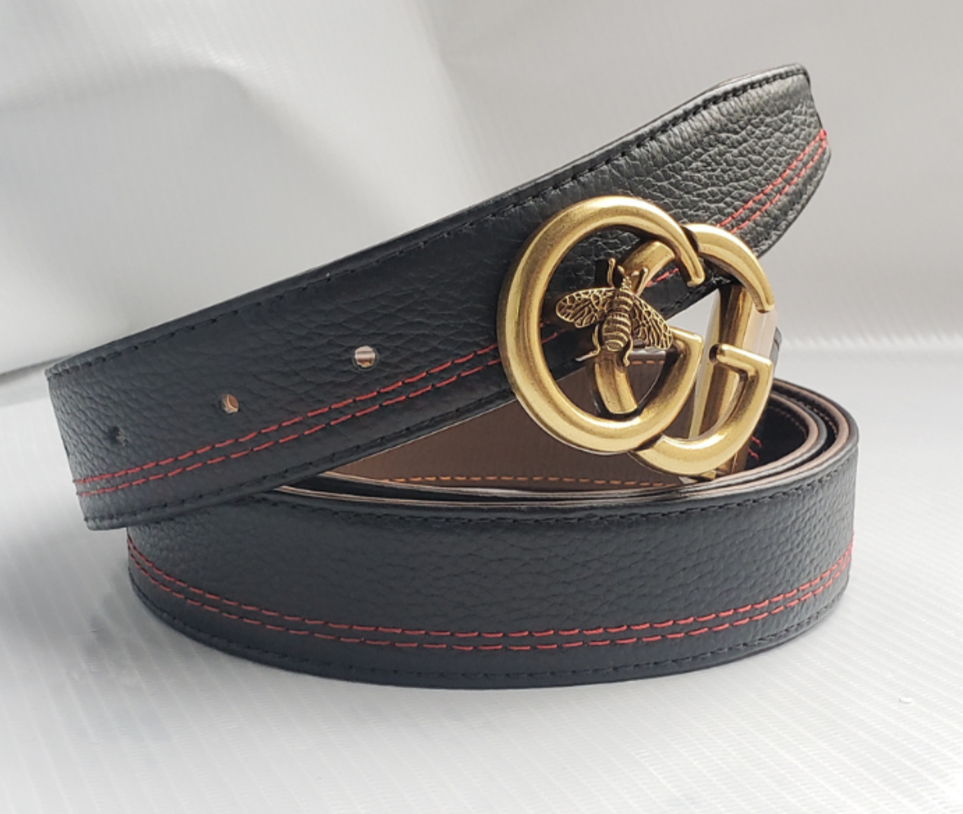 BLACK AND TAN DOUBLE-SIDED ELITE LEATHER BELT IN DESIGNER BUCKLE