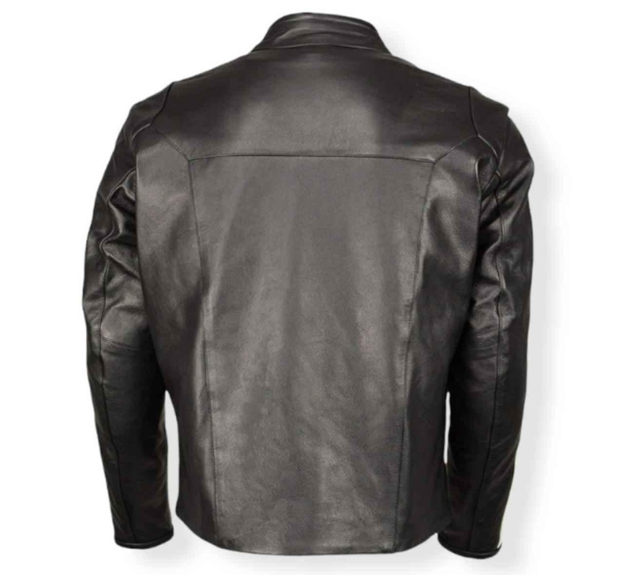 BLACK MEN SHEEP RACING STRIPES LEATHER JACKET